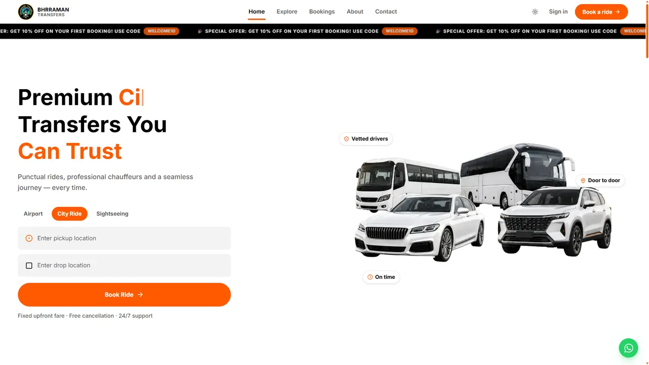 BHRRAMAN Transfers — Travel Transfer Booking Platform